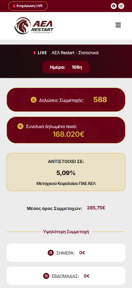 Εσωτερική σελίδα 3 σε κινητό — AEL Restart