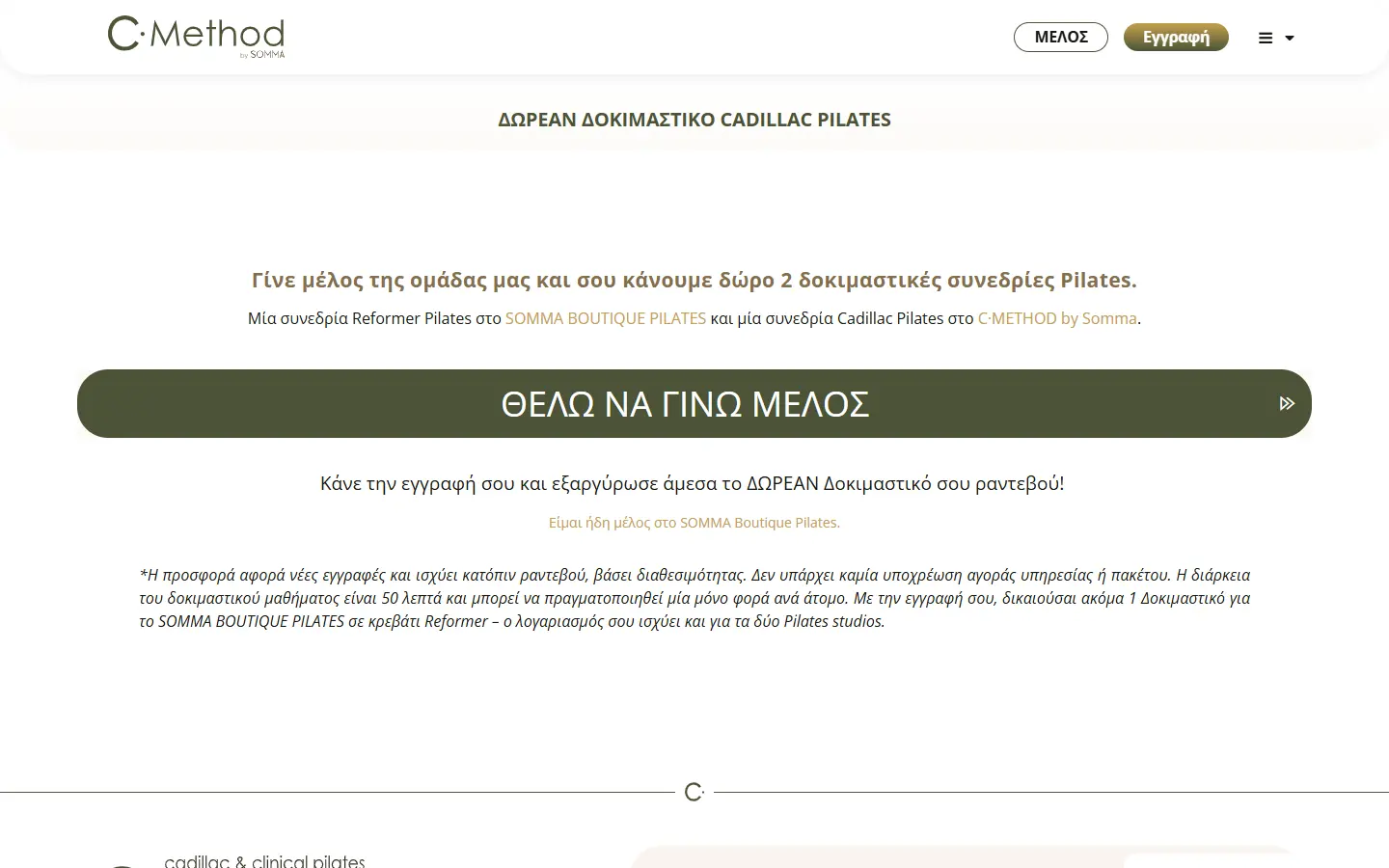 Εσωτερική σελίδα 1 σε desktop — Cmethod by SOMMA