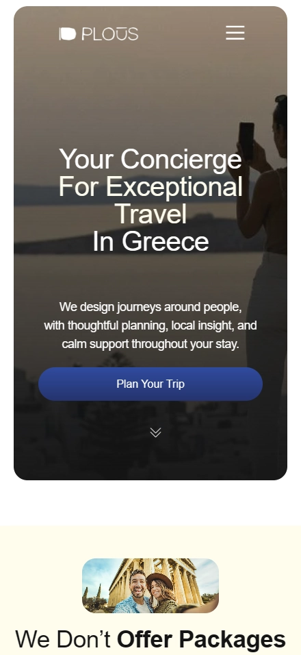 Αρχική σελίδα σε κινητό — PLOUS Concierge